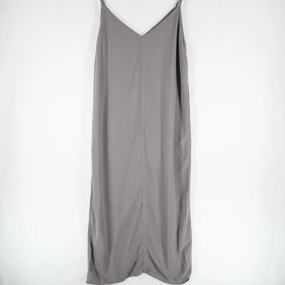Calvin Klein Jeans Women's V-neck Thin Strap Gray Midi Dress Lightweight Size S - Picture 1 of 13